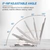 Midkart Universal Adjustable Foldable Thin Pocket Tabletop Aluminum Mobile Stand/Kickstand Compatible for Any Cellphone with Vertical and Horizontal Adjustable Angle, Grey