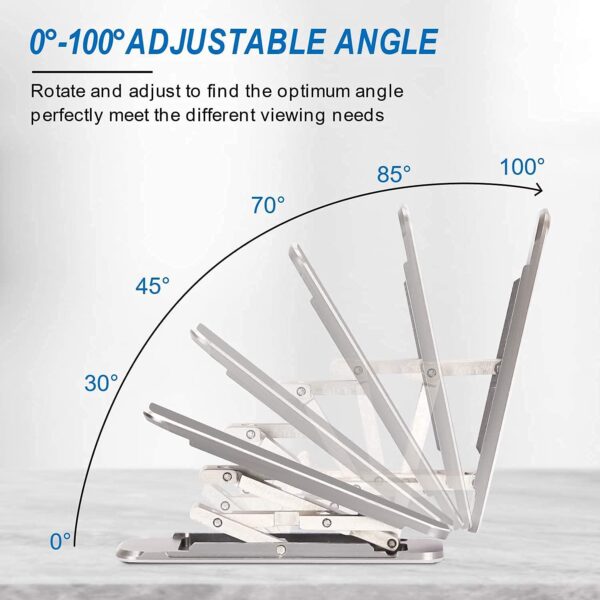 Midkart Universal Adjustable Foldable Thin Pocket Tabletop Aluminum Mobile Stand/Kickstand Compatible for Any Cellphone with Vertical and Horizontal Adjustable Angle, Grey