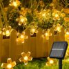 AERYS 75 Flower LED Fairy String Solar Silicon Flower 10 Meter Waterproof 8 Mode Outdoor/Indoor Waterproof Solar Powered Led String Light, Decorations for Garden Yard Balcony (Warmwhite)