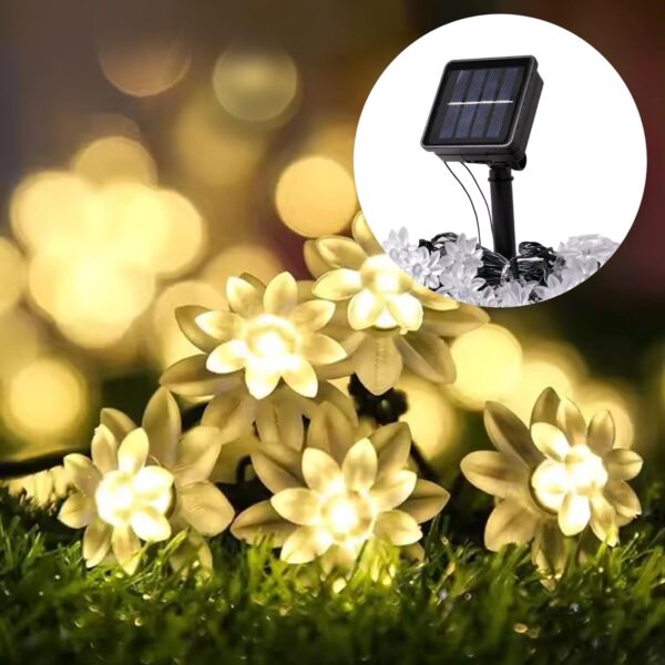 AERYS 75 Flower LED Fairy String Solar Silicon Flower 10 Meter Waterproof 8 Mode Outdoor/Indoor Waterproof Solar Powered Led String Light, Decorations for Garden Yard Balcony (Warmwhite)