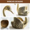 BEHOMA Metal Pair of Swans with Gift Box for Good Luck and Love | Candle Holder for Home Decor Tabletop Living Room Office | Showpiece Vastu Statue for Gifting (Candles/Plants Etc Not Included), Gold