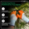 Cinagro Garden Gloves for Gardening Work, Durable Hand Gloves for Home Garden Use, Essential Gardening Accessories for Plant Care, Digging, Weeding & Outdoor Tasks, Reusable Protective Gloves (Orange)