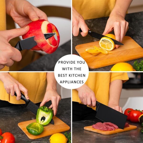 ESPERO Knife Set, Kitchen Knife Pack of 3 with Cover, Stainless Steel Knives for Kitchen| Sharp Edge Cutting Chef Knifes for Chopping Vegetables, Multipurpose Knife, Knife for Kitchen Use (3 Pcs Set)