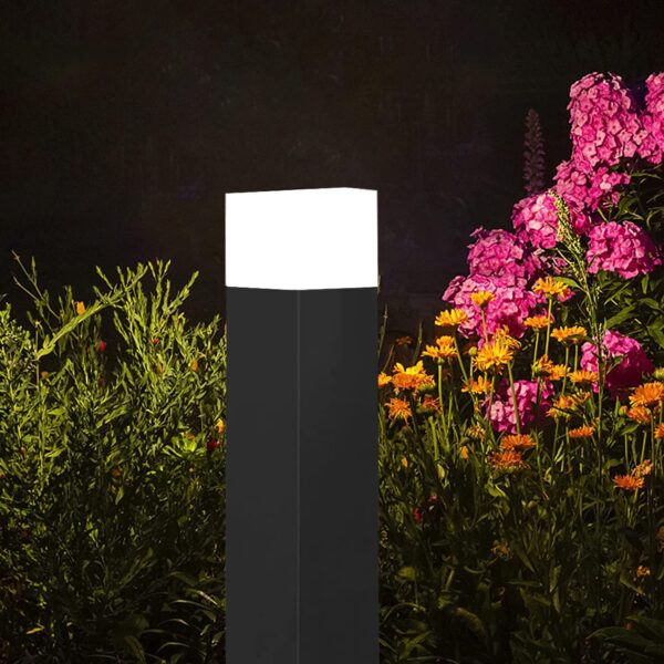 Bollard Outdoor 24 inch Pole Light for Home Decorative Exterior/Outdoor Light/Gate Light/Garden Lamp/Pillar Lamp/Gardner Lights, Grey (Pack of 4)