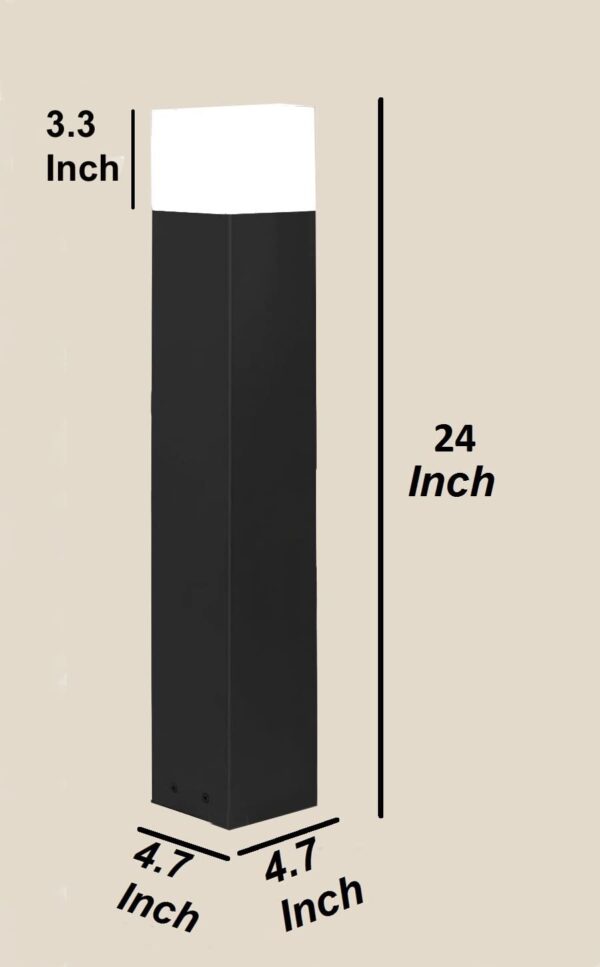 Bollard Outdoor 24 inch Pole Light for Home Decorative Exterior/Outdoor Light/Gate Light/Garden Lamp/Pillar Lamp/Gardner Lights, Grey (Pack of 4)