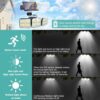 kh Plastic Solar Light Outdoors,3 Heads Solar Motion Sensor Lights with Remote Control,122 LED Solar Security Lights,IP65 Waterproof,270 Wide Angle,Security LED Flood Light with 3 Modes,13 ft Cable