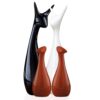 Home Decor Lucky Deer Family Statue Piano Finish Ceramic Figures showpiece for Home Decor Living Room - (Set of 4, Brown, Black, White)