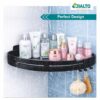 JIALTO 2 Pcs Racks for Bathroom Corner Adhesive Shelf- Wall Corner Stand- Corner Stand and Rack Without Drilling- Bathroom Storage Organizer- Accessories and Storage Rack (Black)