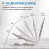 Midkart Universal Adjustable Foldable Thin Pocket Aluminum Tabletop Mobile Kickstand Compatible for Any Cellphone with Vertical and Horizontal Adjustable Angle, Silver