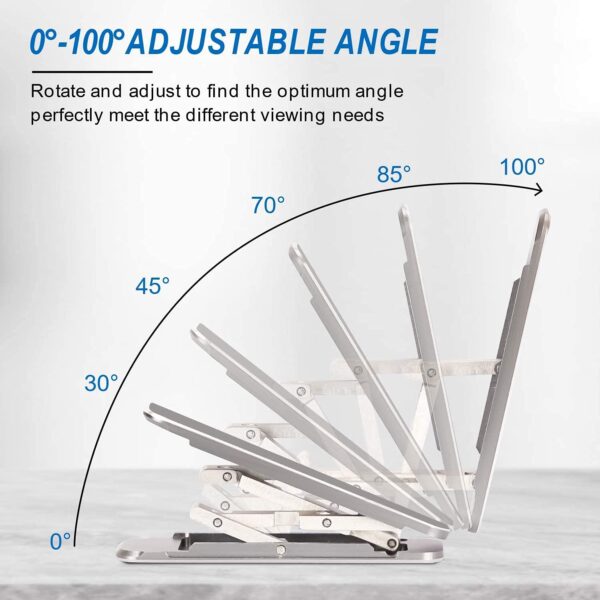 Midkart Universal Adjustable Foldable Thin Pocket Aluminum Tabletop Mobile Kickstand Compatible for Any Cellphone with Vertical and Horizontal Adjustable Angle, Silver