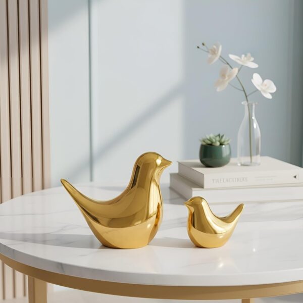 1773666846_Xtore-Ceramic-Golden-Blessing-Birds-Figurine-for-Home-Decor-Living-Room-Bedroom-Office-Desk-Cabinets-Pack-of-2-Golden.jpg Xtore Ceramic Golden Blessing Birds Figurine for Home Decor | Living Room, Bedroom, Office Desk, Cabinets - (Pack of 2, Golden)