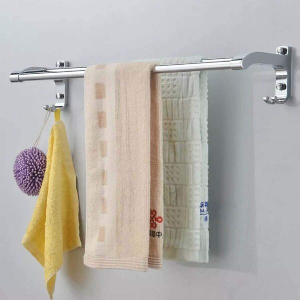 iSTAR Towel Rod Double Rod Silver Towel Holder 24 inch Longer 2 Bar Towel Rod (Stainless Steel) (1)