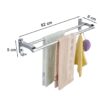 iSTAR Towel Rod Double Rod Silver Towel Holder 24 inch Longer 2 Bar Towel Rod (Stainless Steel) (1)