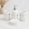 1773718613_Whizzo-Luxury-Ceramic-Bathroom-Accessories-Set-–-4-Pcs-White-Marble-Finish-with-Silver-Lining-Soap-Dispenser-Toothbrush-Holder-Tumbler-Soap-Dish-Bathroom-Decor-BS-836-White-Silver.jpg Whizzo Luxury Ceramic Bathroom Accessories Set – 4 Pcs | White Marble Finish with Silver Lining | Soap Dispenser, Toothbrush Holder, Tumbler & Soap Dish | Bathroom Decor (BS-836, White & Silver)