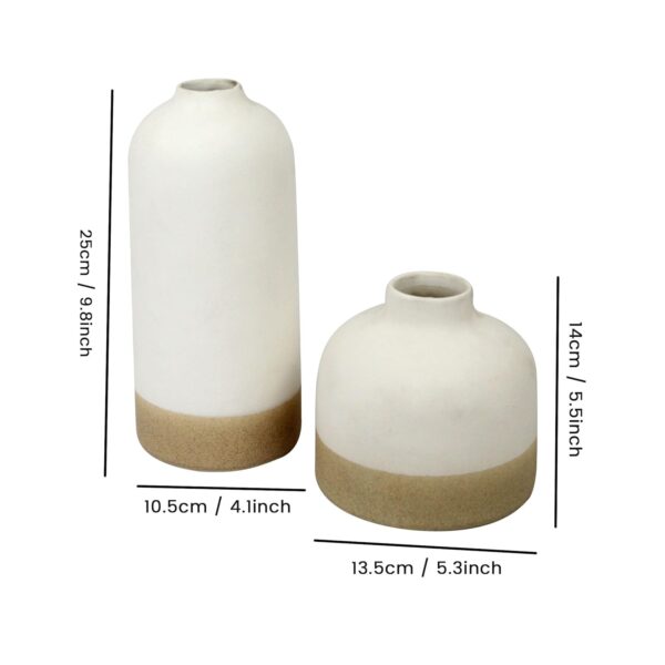 TIED RIBBONS Flower Vase (Set of 2, Multi, 9.8 & 5.5 Inches) for Home Décor Decorative Ceramic Flowers Plants Living Room Bedroom Kitchen Office Wall Table Decoration Dining Table Bedroom Gift Item