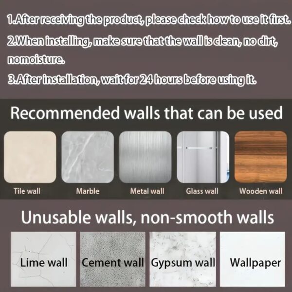 Aluminium Pack of 2, Self Adhesive Bathroom Shelf for Wall Shelf Organizer Wall Mounted Bathroom Shelves Rack Holder Stand for Bathroom Accessories Organiser Without Drill Black Long