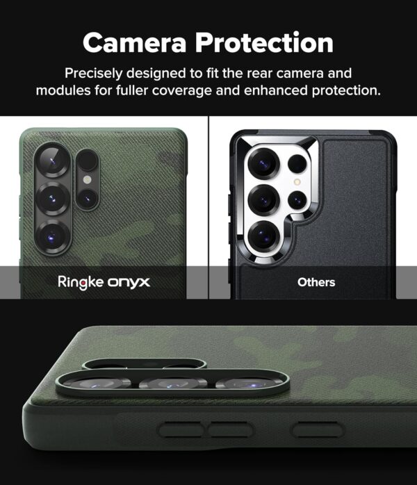 Ringke Onyx Compatible with Samsung Galaxy S25 Ultra Case Cover Rugged Flexible Durable Anti-Slip TPU Protection Shockproof S25 Ultra Back Cover - Camo Green
