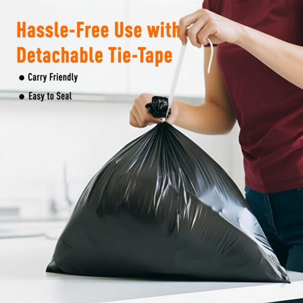 Amazon Brand - Presto! Garbage Bags | Medium | 180 Count | 30 Bags X 6 Rolls | 19 X 21 Inches | For Dry & Wet Waste | Black