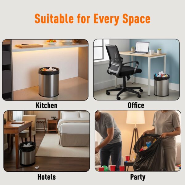 Amazon Brand - Presto! Garbage Bags | Medium | 180 Count | 30 Bags X 6 Rolls | 19 X 21 Inches | For Dry & Wet Waste | Black