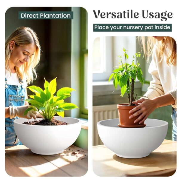 YUCCABE ITALIA FOXB KTR 18 INCH Pots for Plants Highly Durable Polymers Lightweight Indoor Outdoor Flower Pot Gamla Tree Planter Container Planters for Living Room, Balcony, Garden, Office