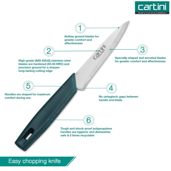 Godrej Cartini Easy Chopping Knife (Teal, Stainless Steel)