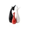 Home Decor Lucky Deer Family showpiece | Lucky Matt Black Red White Deer Family Set of 3 for Decoration and Home Decor