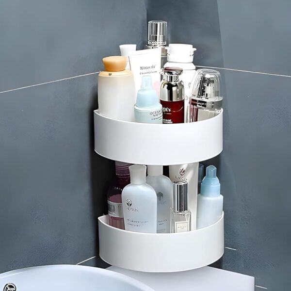 Wall Shelves Bathroom Plastic Self-Adhesive Corner Stand Without Drilling Multipurpose Wall Holder Bathroom Storage Rack Shower Rack White(2 PCS Corner)(2 PCS Wall Shelf) Total 4 PCS