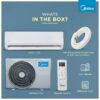 Midea 1.5 Ton 5 Star Inverter Split AC (Copper,Convertible 6-in-1 with Auto Intelligence,Turbo Mode for Faster Cooling, Auto Clean & HD+PM 2.5 Filter,New BEE Rated,Santis Max RYL-MAI18SR5R36F0,White)