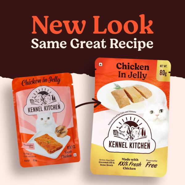 1773878989_Kennel-Kitchen-Grain-Free-Wet-Cat-Food-for-Adults-and-Kittens-Chicken-in-Jelly-12-Pouches-12-x-80-GMS.jpg Kennel Kitchen Grain Free Wet Cat Food for Adults and Kittens, Chicken in Jelly, 12 Pouches (12 x 80 GMS)