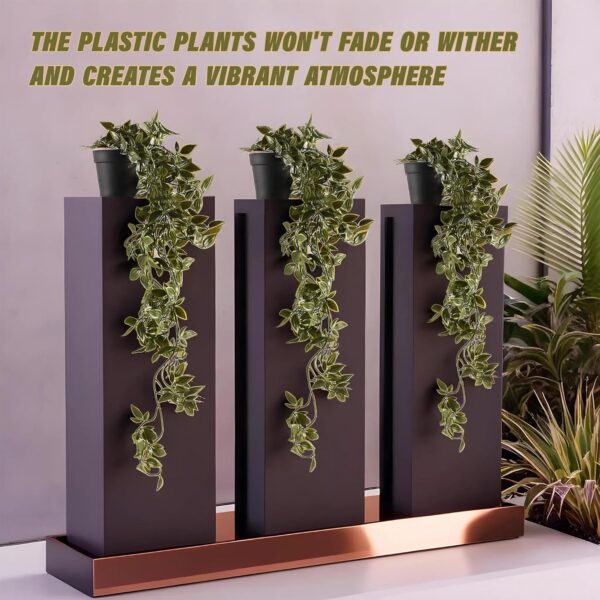 Heart Home Artificial Vine;Pine;Fern;Ivy Plants with Pot Natural Look & Plastic Material Easy Home Décor with Small Size Pot Size 27 X 75 X 7 Cm, Pack of 1 (Green)