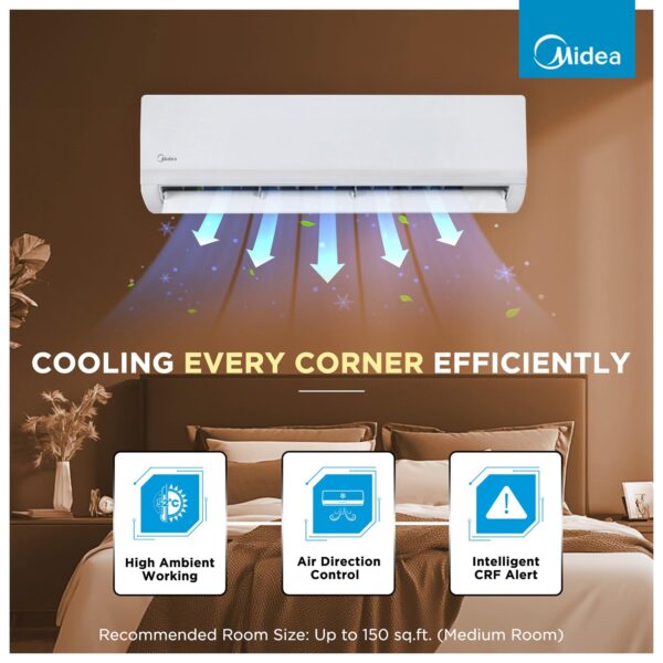 1773887269_Midea-1.5-Ton-3-Star-Wi-Fi-AI-Inverter-Split-ACCopper-Convertible-Gear-6-in-1-Turbo-Mode-Dry-Mode-for-Monsoon-Auto-CleanHDPM-2.5-Filter-New-BEE-ratedSantis-Max-DLX-Wi-Fi-MAI18SD3R36W0White.jpg Midea 1.5 Ton 3 Star Wi-Fi AI Inverter Split AC(Copper, Convertible Gear 6-in-1, Turbo Mode, Dry Mode for Monsoon, Auto Clean&HD+PM 2.5 Filter, New BEE rated,Santis Max DLX Wi-Fi -MAI18SD3R36W0,White)