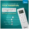 Midea 1.5 Ton 3 Star Inverter Split AC (Copper, Convertible 6-in-1 with Auto Intelligence,Turbo Mode for Faster Cooling, Auto Clean & HD+PM 2.5 Filter,New BEE rated,Santis Max DLX-MAI18SD3R36F0,White)