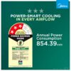 Midea 1.5 Ton 3 Star Inverter Split AC (Copper, Convertible 6-in-1 with Auto Intelligence,Turbo Mode for Faster Cooling, Auto Clean & HD+PM 2.5 Filter,New BEE rated,Santis Max DLX-MAI18SD3R36F0,White)