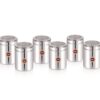 SUVI 1 kg Stainless Steel Kitchen Containers with See Through Lid (1250ml - 6pcs) | Ubha Dabba Multipurpose Storage | Steel Storage Containers for kitchen Food Grains Capacity - 1kg Approx (Pack of 6)