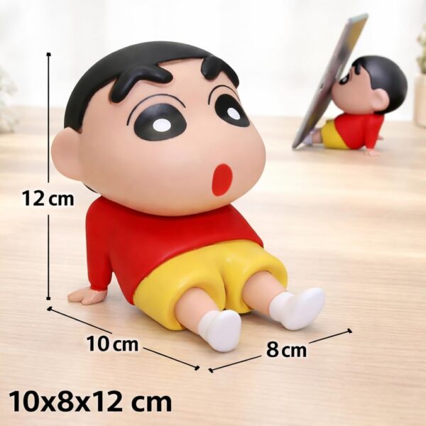 RAJMAAN Shinchan Red Action Figure Mobile Holder, Cute PVC Cartoon Phone Stand for Desk or Car, Stable Anti-Slip Holder for Kids, Teens, and Anime Fans