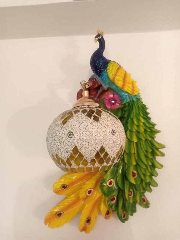 Peacock Antique |Bed Room Wall lamp|Wall Decor Items for Living Room(Multicolour) 100 Watts Wall LightRegular