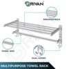 GRIVAN Stainless Steel Folding Towel Racks for Bathroom, Towel Racks, Folding Towel Stand, Bathroom Towel Holder, Bathroom Stand, Bathroom Accessories and Fittings