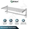 GRIVAN Stainless Steel Folding Towel Racks for Bathroom, Towel Racks, Folding Towel Stand, Bathroom Towel Holder, Bathroom Stand, Bathroom Accessories and Fittings