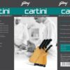Cartini Godrej 5 Pcs Knife Set with Rubber Wood Knife Holder Set (Chef Knife +Bread Knife + Carving Knife + Vegetable Knife + Paring Knife),Rubberwood,Brown