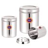 Suvi Set of 18pcs Stainless Steel Kitchen Containers Set with See Through Lid | Ubha Dabba Multipurpose Storage Box for kitchen containers | Food Grains Capacity - 500g, 750g & 1kg Approx (6pcs Each)