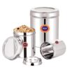 Suvi Set of 18pcs Stainless Steel Kitchen Containers Set with See Through Lid | Ubha Dabba Multipurpose Storage Box for kitchen containers | Food Grains Capacity - 500g, 750g & 1kg Approx (6pcs Each)