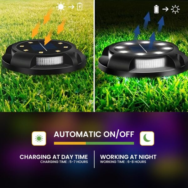 hardoll plastic Solar Ground Light Decorative RGB+White Color LED Waterproof for Outdoor Home Garden Pathway Lawn Driveway(Pack of 1)