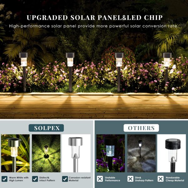 1773983632_Solpex-16-Pack-Solar-Lights-Outdoor-PathwaySolar-Walkway-Lights-OutdoorGarden-Led-Lights-for-LandscapePatioLawnYardDriveway-Cold-White-Stainless-Steel-Warm-White.jpg Solpex 16 Pack Solar Lights Outdoor Pathway,Solar Walkway Lights Outdoor,Garden Led Lights for Landscape/Patio/Lawn/Yard/Driveway-Cold White (Stainless Steel) (Warm White)