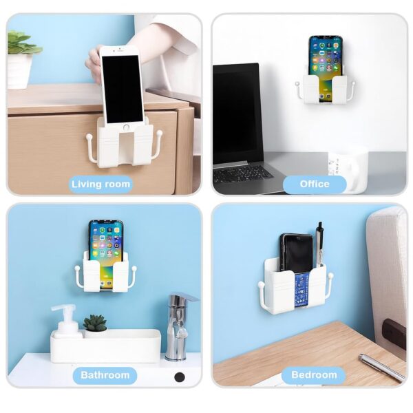 Zen ABS Mobile Phone Holder & Charging Stand | Multifunctional Storage & Holder | Charging Port & 2 Hooks for Keychains & Accessories | Bedroom,Bathroom,Kitchen,Office Accessories | (Bliue)