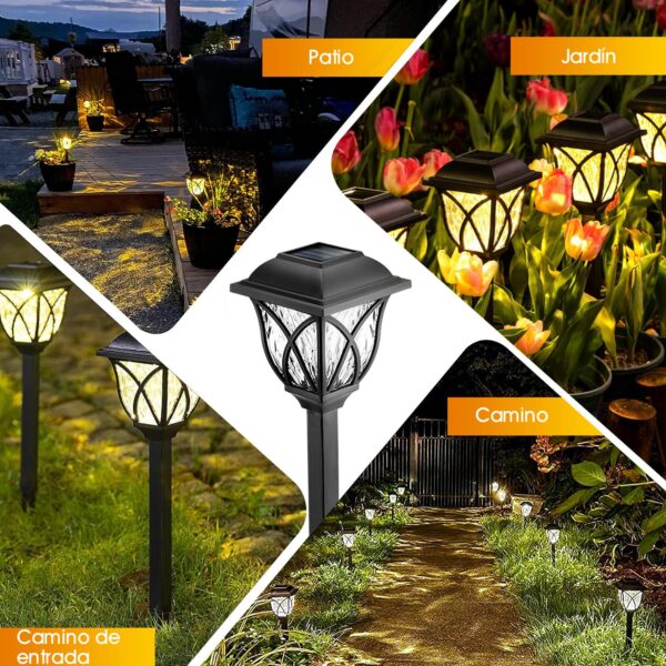 6 Pack Solar Garden Pathway Lights, Solar Garden Lights, Waterproof Auto On/Off, Solar LED Lights for Garden, Patio, Pathway, Walkway (Warm White)