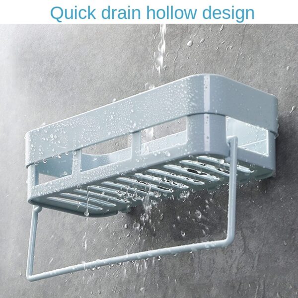 Jaravik 4 Pack Bathroom Rack, Modern Wall-Mounted Shelf, 4 Shelves, White, Bathroom Accessories Set, Plastic