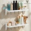 HOUSE OF VIPA Bathroom Shelf Self Adhesive Wall Rack for Shampoo, Soap & Accessories | No Drilling Waterproof Plastic Bathroom Organizer for Bathroom & Kitchen (Pack of 1)