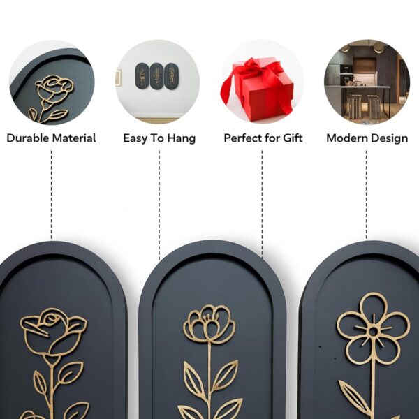 1774081338_7-Decore-3-Piece-Wooden-Floral-Wall-Art-Set-Modern-Wall-Decor-for-Living-Room-Bedroom-Office-Elegant-Home-Decoration-Panels-Contemporary-Wall-Hanging-Frames.jpg 7 Decore 3 Piece Wooden Floral Wall Art Set | Modern Wall Decor for Living Room, Bedroom & Office | Elegant Home Decoration Panels | Contemporary Wall Hanging Frames