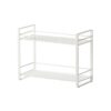 Craftland Wrought Iron Countertop/Cabinet 2 Tier Kitchen Organiser/stand/Shelf/Holder/Utensils Rack for Spices Jars (White)