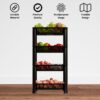 Multipurpose Plastic Kitchen Rack with Baskets | Vegetable & Fruit Storage Stand | Strong & Durable Organizer for Kitchen, Bathroom & Utility (4 Layer, Black)